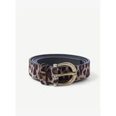 Leopar Baskılı Kadife Pantolon Kemeri