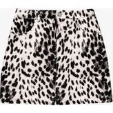 Leopar Desenli Mini Etek Siyah