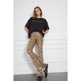 Leopar Desenli Payetli Pantolon