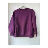 Leova Kadın Oversize Basic Sweatshirt – Mor –