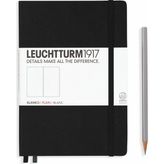 Leuchtturm Orta Boy (A5) Not Defteri, Düz, Siyah Kapak