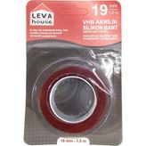Leva Cıft Taraflı Bant Akrılık Sılıkon 19*1,5 mt