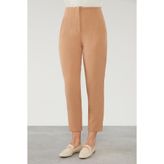 Levidor Camel Çift Pliseli Kumaş Havuç Pantolon