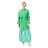 levidor İndigo Çizgili Poplin Elbise, 330011