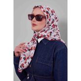 Levidor Kırmızı Çiçek Desen Soft Eşarp