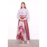 Levidor Mürdüm Batik Desen Etek