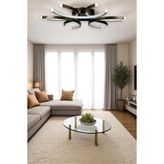 Levora Modern Tasarım - Salon - Mutfak - Yatak Odası Bronz Renk Beyaz Işıklı LED Avize - Bakır - Metal