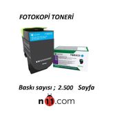 Lexmark CS317-71B50C0 Mavi Toner Chip