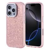 Lexroo iPhone 16 Pro Kılıf Taşlı Tasarım Kapi Kılıf - Pembe