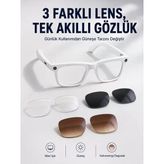 Lexroo Yapay Zeka Destekli Akıllı Gözlük Kameralı Bluetooth Kulaklıklı Değiştirilebilir 3 Lensli