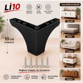 Li 10 Rose 10 cm Siyah Plastik Ayak Dolap , Baza ,komodin , Konsol , Kanepe , Koltuk ,baza , Plastik Mobilya Ayağı - Mat Siyah - ceviz
