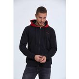 Libra Fermuarlı Kapüşonlu Erkek Sweatshirt Siyah