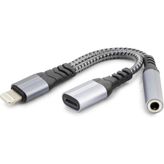 Lıghtnıng To Type-C + 3.5 mm F Kablo Siyah GJ-012 - 20W GaN Black