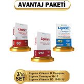 Ligone Vitamin B Complex + Ligone Omega-3 + Ligone Coenzyme Q-10 - Aromasız