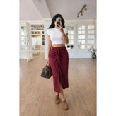 Lijuri Drape Detaylı Anvelop Etek 4089 - Bordo - M