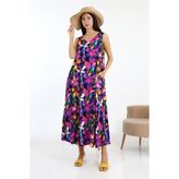 Likapashop Kolsuz Uzun Elbise - Mor