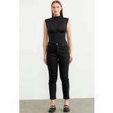 Likralı Fit Mom Jean - Siyah