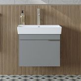 Likya Tek Kapaklı Lavabolu 59 Cm Banyo Dolabı Alt, Lavabolu Banyo Alt Dolabı Kül Gri