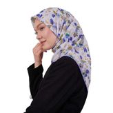 Lila Çiçek Desen Soft Eşarp
