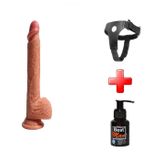 Lilitu Shop 22 cm Belden Bağlamalı Çift Katmanlı Realistik Dıldo Set U6133B