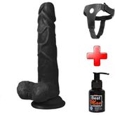 LilituShop 19 cm Belden Bağlamalı Realistik Dıldo Siyahi Set U6101B