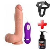 LilituShop 21 cm Belden Bağlamalı Titreşimli Realistik Dıldo Set BDM10018VB