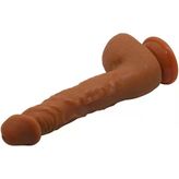 LilituShop Hediyeli 25,2 cm Realistik Vantuzlu Melez Dıldo BDM8041B