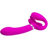LilituShop USB Şarjlı Çift Taraflı Strapon Teknolojik Vibrator BDM2206