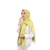 Lime Gri Çift Taraflı İpek Şal