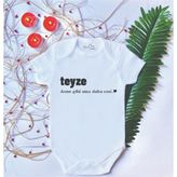 Limon 2 Yaş Beyaz Bebek Baskılı Teyze Pamuklu Çıtçıtlı Body Zıbın