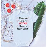 Limon 3 6 Ay Beyaz Bebek Baskılı Teyze Pamuklu Çıtçıtlı Body Zıbın