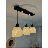 Limon 3D Desing Luminaura Caka Tepsili 3 Lü Sarkıt Avize (Siyah)