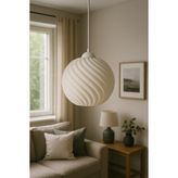 Limon 3D Desing Viola Beyaz Modern Dokulu, Pinterest Tarzı Özel Tasarım Tekli Sarkıt Avize (Bioplastik) E27