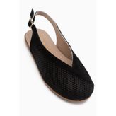 Limoya Avin Hakiki Deri Siyah Süet Kadın Slingback Babet