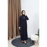 Lina Önü Parçalı Sandy Elbise - Lacivert - 1
