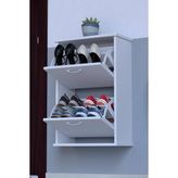 Lina Vella Home Nil Asma Kapı Önü 72 x 78 x 26 Cm’ Lik 2 Düşer Kapak 4 Göz Bölmeli Ayakkabılık - Beyaz