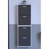 Lina Vella Home Pratik' 2 Li Asma Kapı Önü 52 x 156 x 25,5 Cm’ Lik 4 Düşer Kapak 8 Göz Bölmeli Ayakkabılık - Beyaz - Antrasit