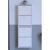 Lina Vella Home Pratik' 2 Li Asma Kapı Önü 52 x 156 x 25,5 Cm’ Lik 4 Düşer Kapak 8 Göz Bölmeli Ayakkabılık - Beyaz