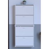 Lina Vella Home Pratik' 2 Li Asma Kapı Önü 72 x 156 x 25,5 Cm’ Lik 4 Düşer Kapak 8 Göz Bölmeli Ayakkabılık - Beyaz