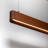 Line Minimal Soft Modern Ahşap Aydınlatma - Minimal LED Sarkıt Avize - Ceviz