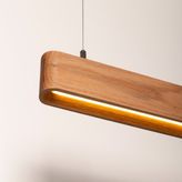 Line Minimal Soft Modern Ahşap Aydınlatma - Minimal LED Sarkıt Avize - Meşe