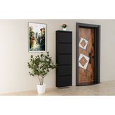 Linea Metal Ayakkabılık, Siyah, 5 Kapaklı