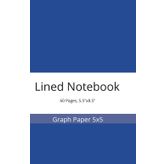 Lined Notebook, Graph Paper 5x5, 60 Pages, 5.5"x8.5",