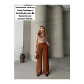 Linen Butik Double Krep | Pileli Palazzo Pantolon