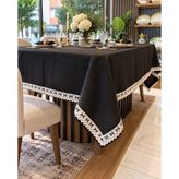 Linen Keten Masa Örtüsü Siyah- 160*260