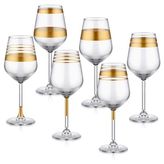 Lines Şarap Kadeh 6 Lı Mix - Gold