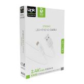 Linktech K449 1 mt 2.4A Beyaz Strong Lightning USB Data Şarj Kablosu