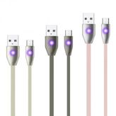 Linktech K484 Micro Usb Yassı Işıklı 1.2 mt Şarj ve Data Kablosu