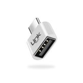 LinkTech O192 USB - Type-C Dönüştürücü OTG Metal Adaptör Silver-Gri