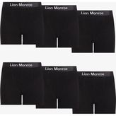 Lion Monroe Erkek Premium Saf Pamuklu Siyah 6'lı Esnek Boxer Paketi Hediye Kutulu - QUİTE BLACK - M7010-Siyah